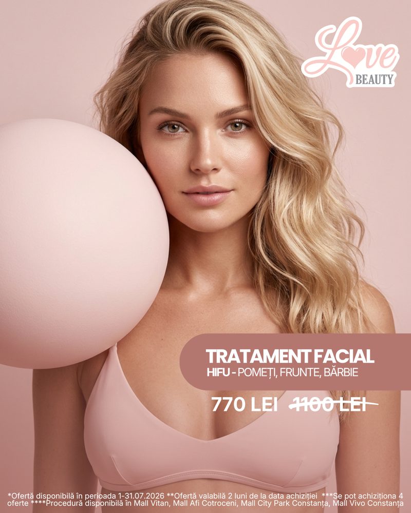 Tratament facial – HIFU – Pomeți, frunte, bărbie