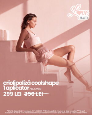 Ofertă criolipoliză CoolShape abdomen august 2026 – 299 lei la Love Beauty