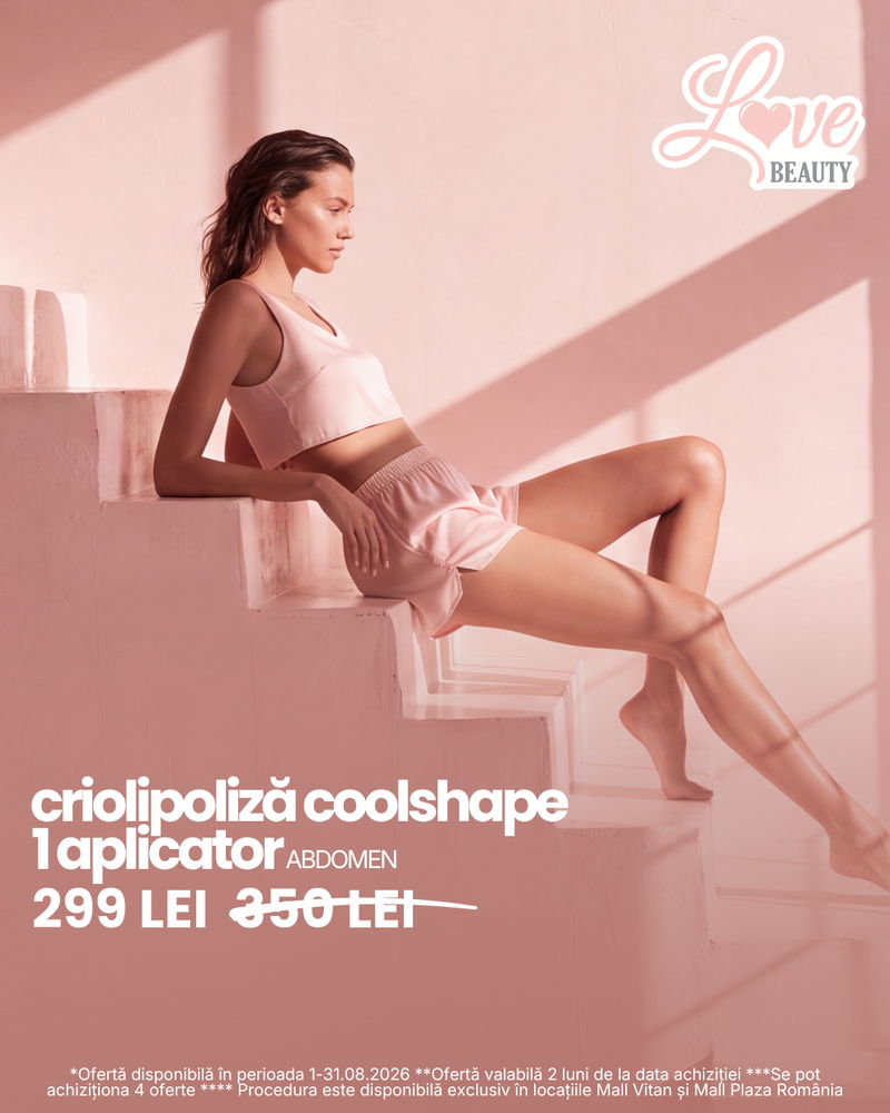 Ofertă criolipoliză CoolShape abdomen august 2026 – 299 lei la Love Beauty